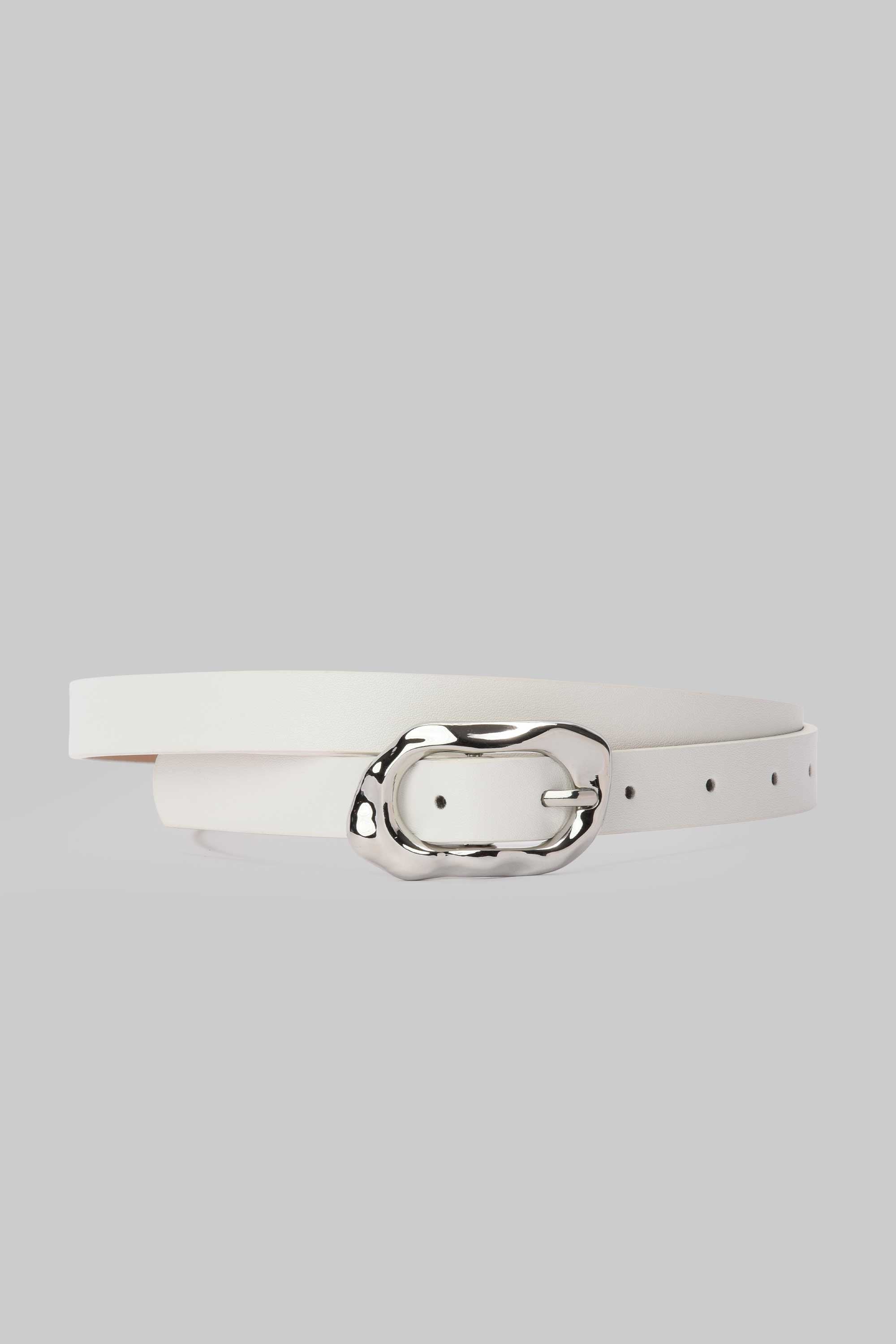 White Molten Buckle Belt belt Cizaro - Cizaro Jeans