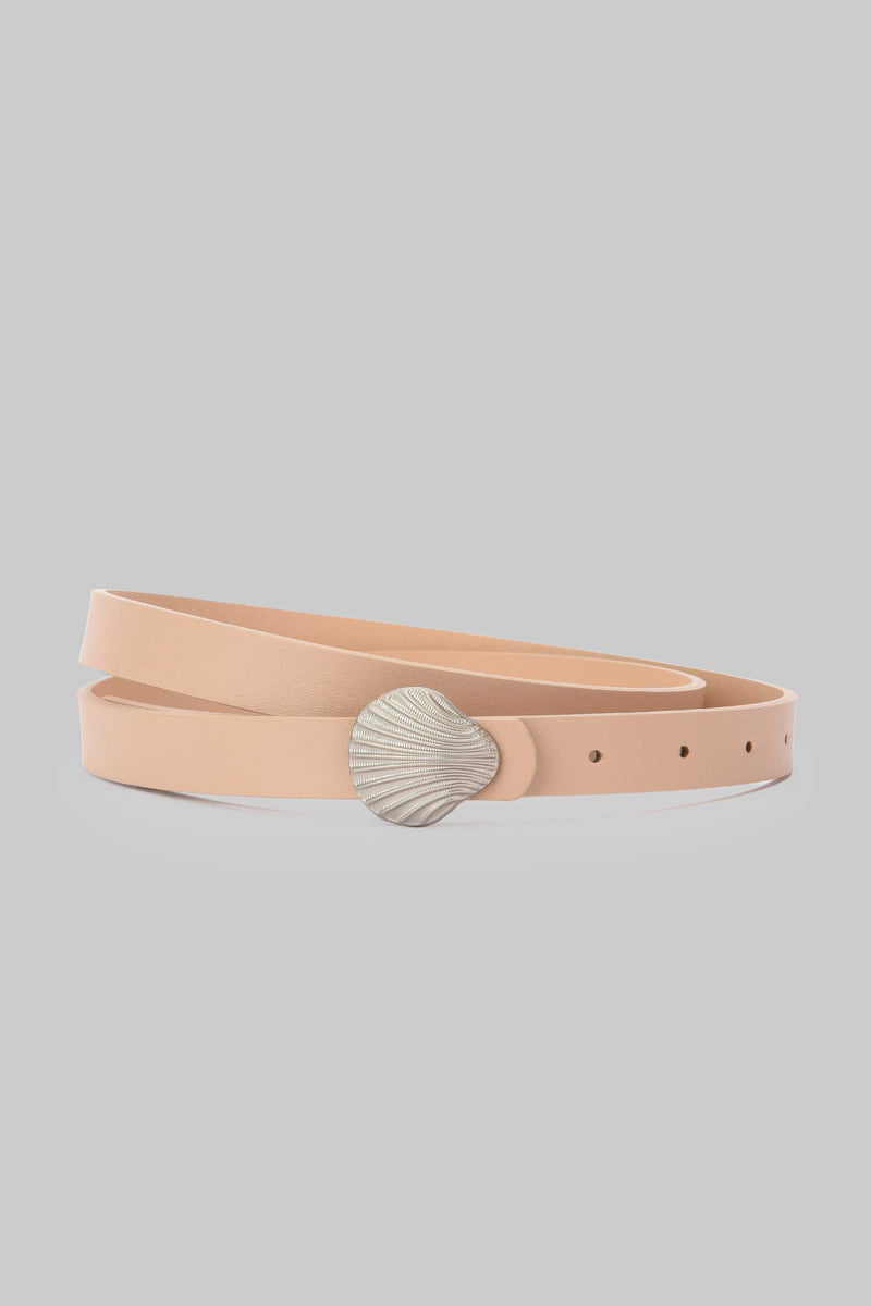 Beige Shell Buckle Belt belt CZBELT - Cizaro Jeans