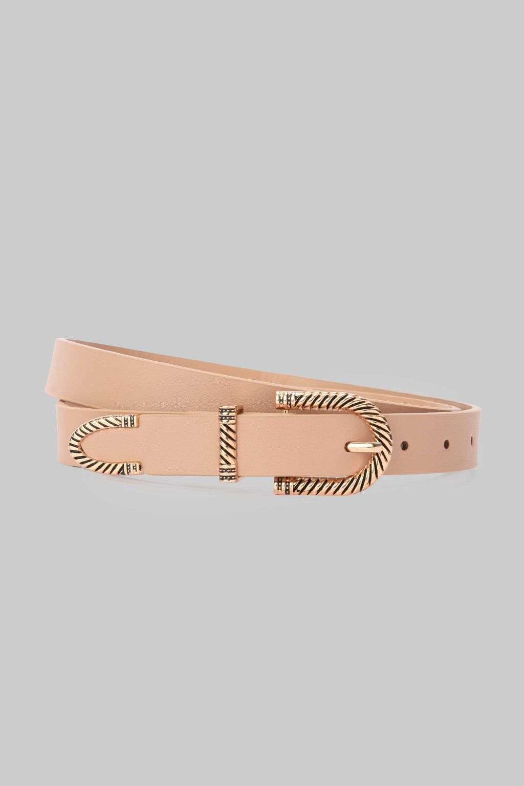 Beige Gold Western Buckle Belt