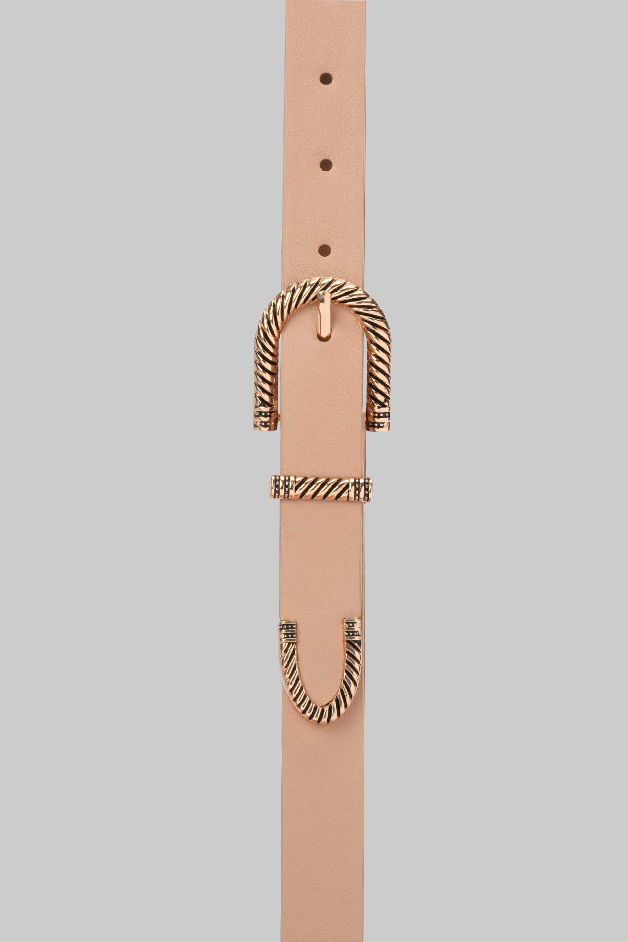 Beige Gold Western Buckle Belt belt CIZARO - Cizaro Jeans