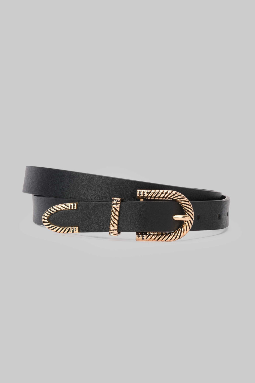 Black Twisted Buckle Belt belt CIZARO - Cizaro Jeans