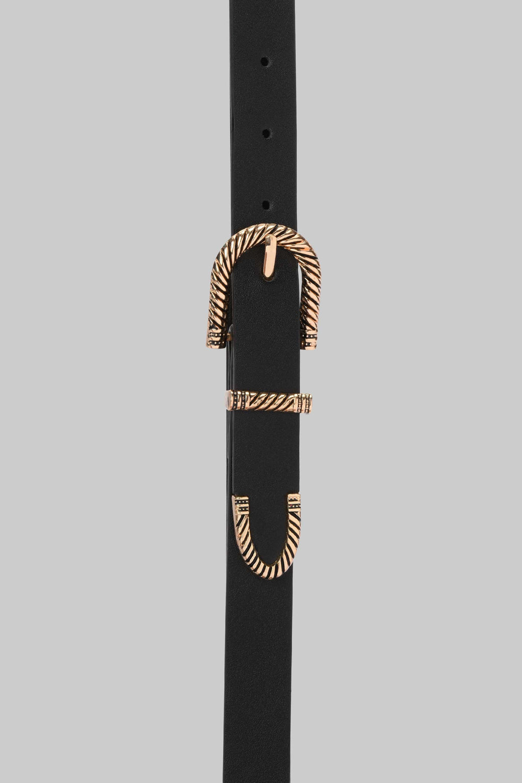 Black Twisted Buckle Belt belt CIZARO - Cizaro Jeans