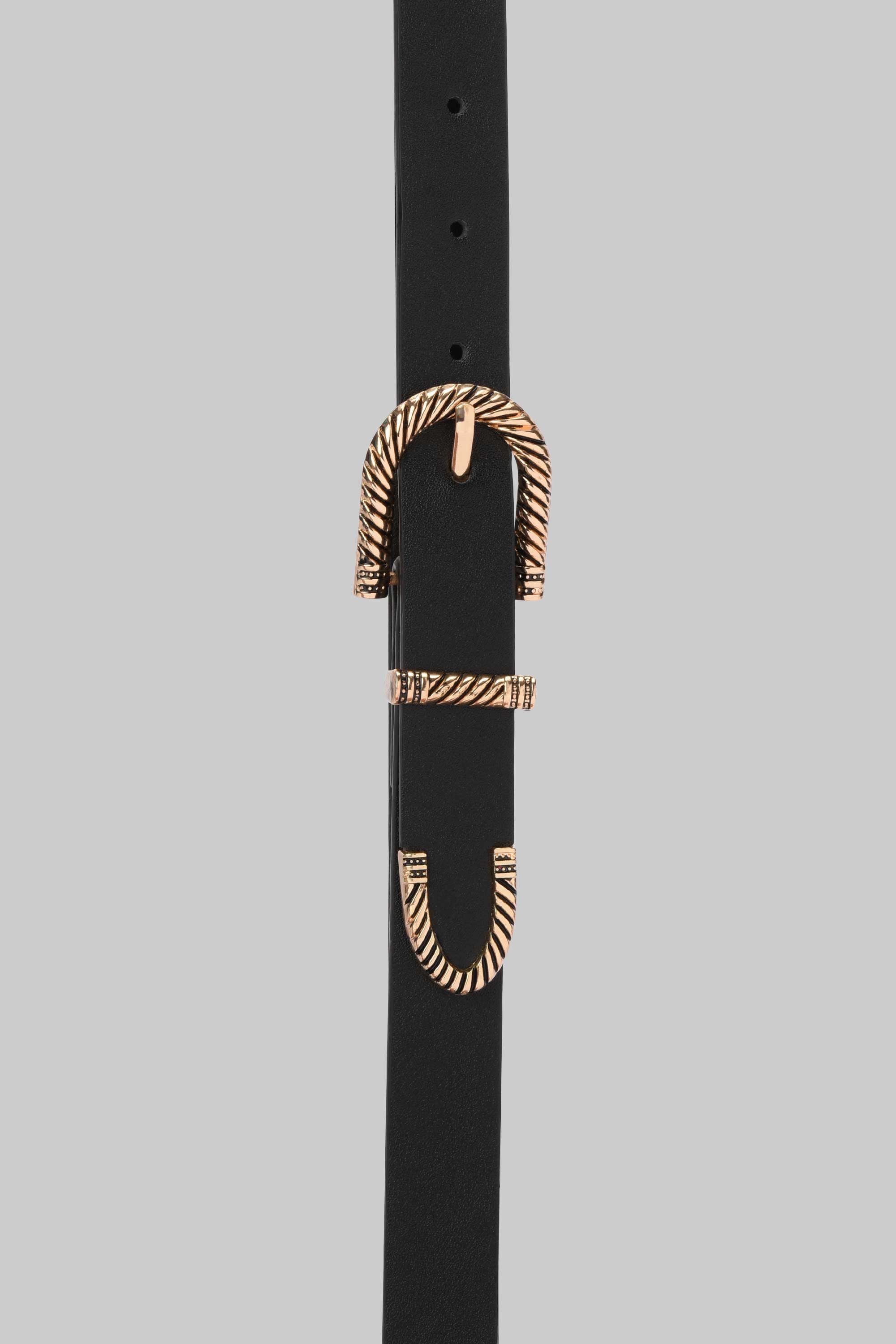 Black Twisted Buckle Belt belt CIZARO - Cizaro Jeans