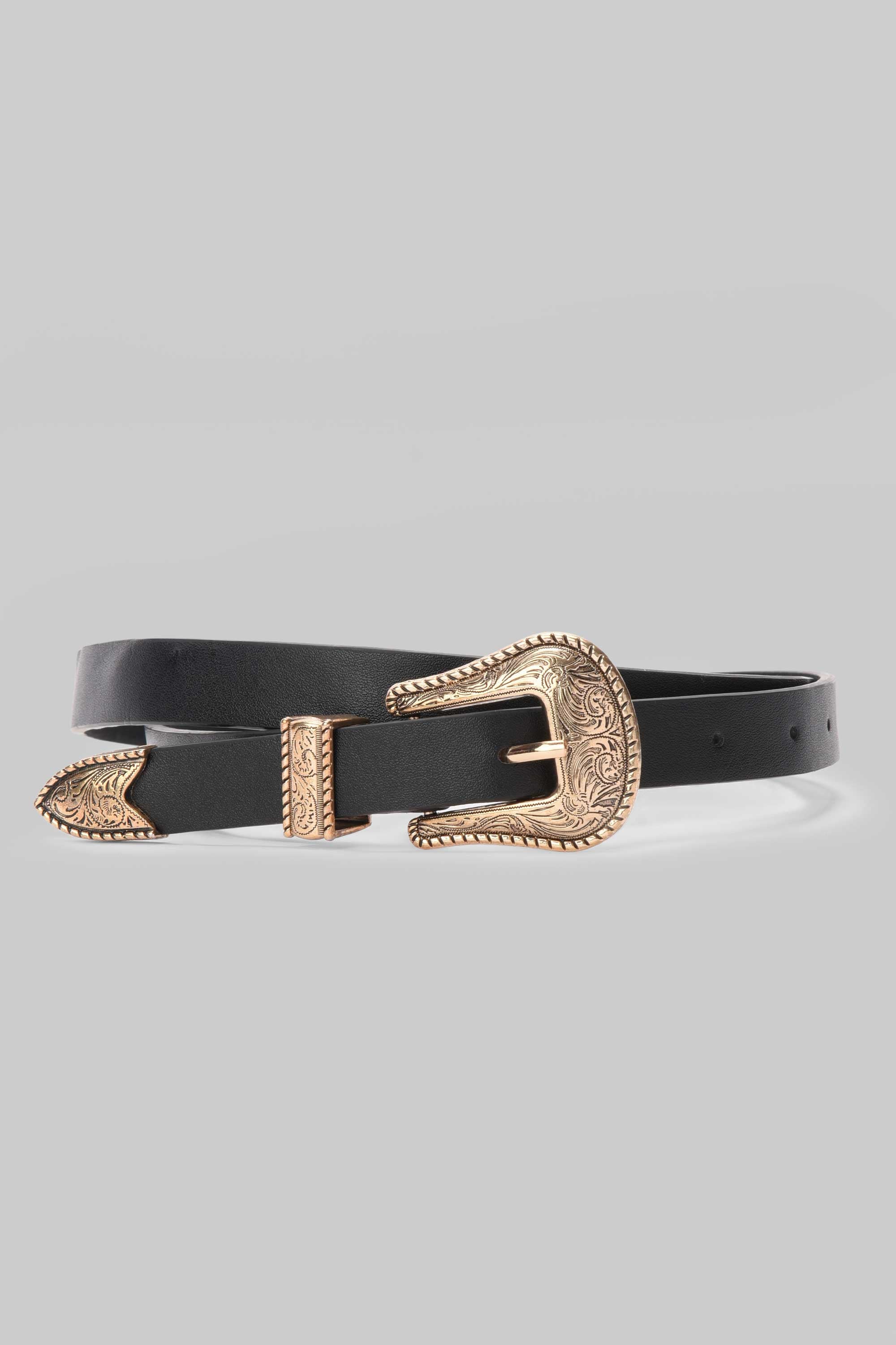 Black Western Buckle Belt