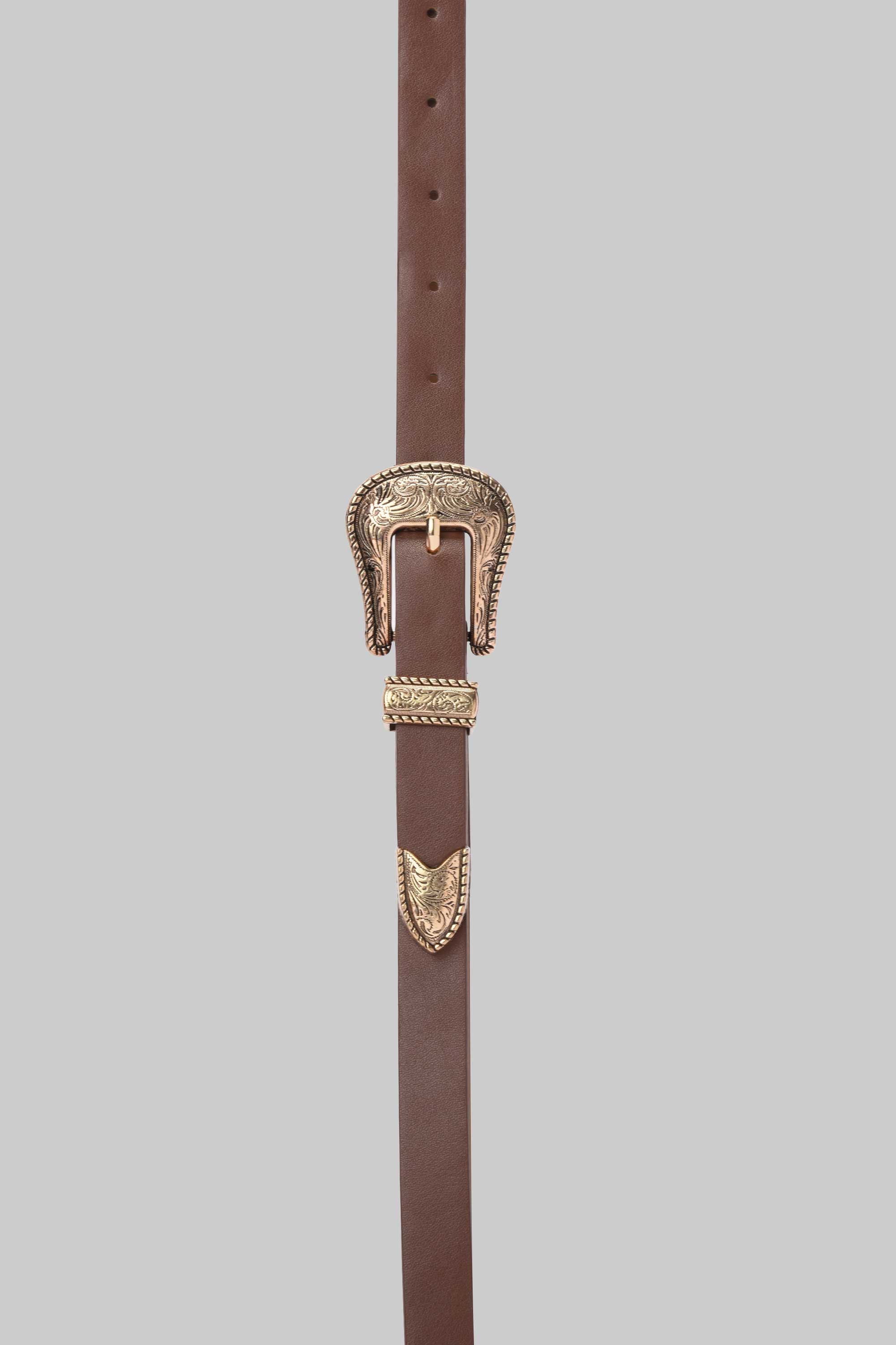 Chocolate Western Buckle Belt