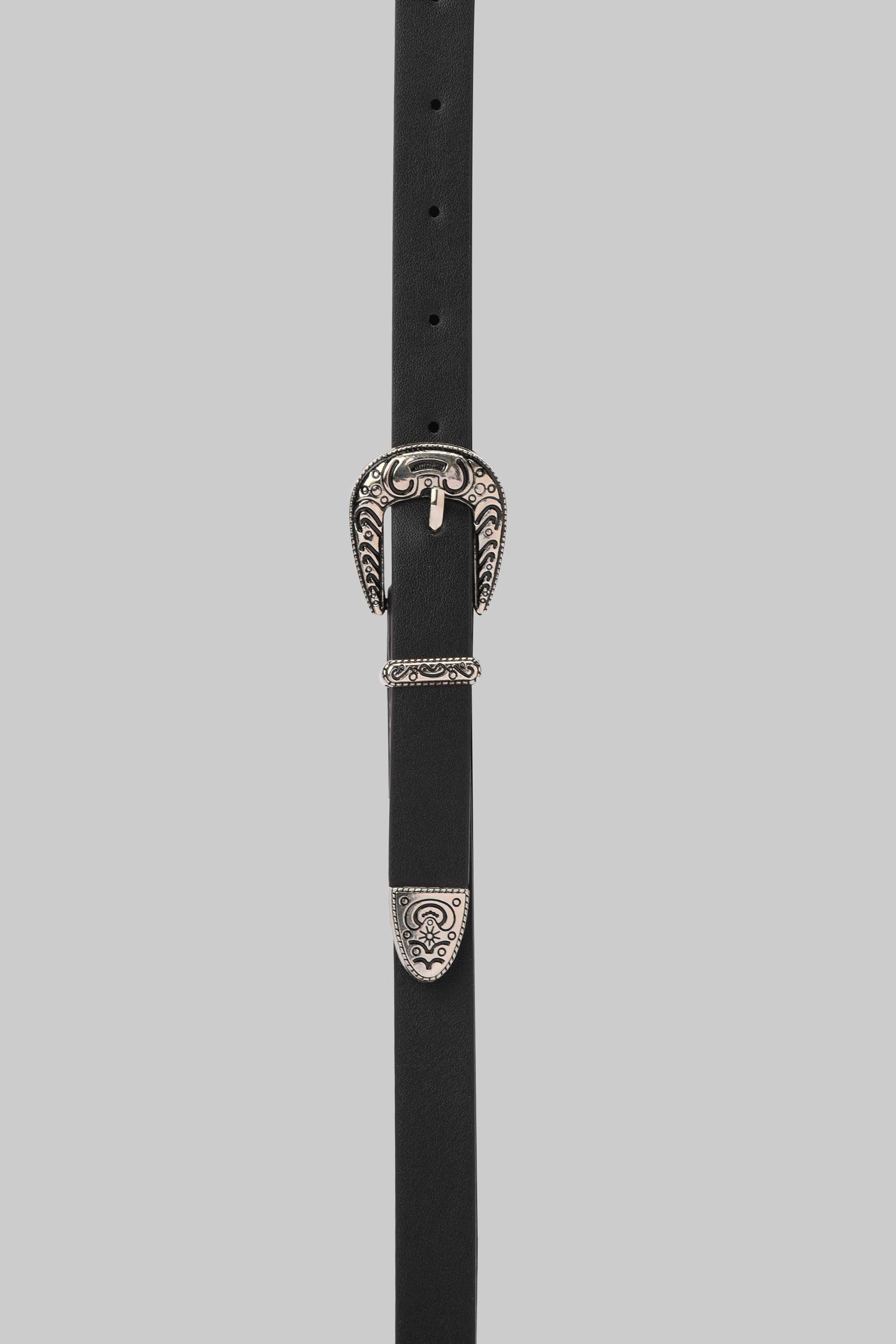 Western Slim Belt – Black Belt CZBELT - Cizaro Jeans