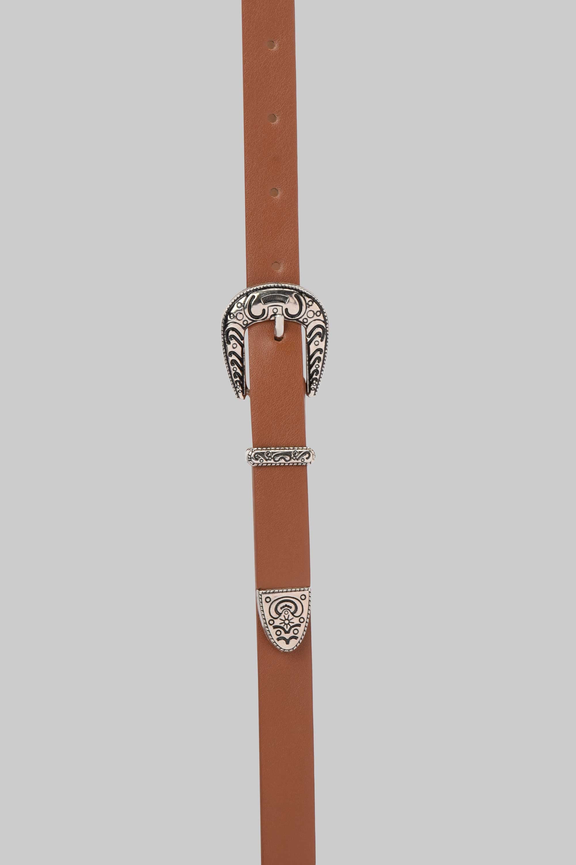 Western Slim Belt – Honey Brown Belt CZBELT - Cizaro Jeans