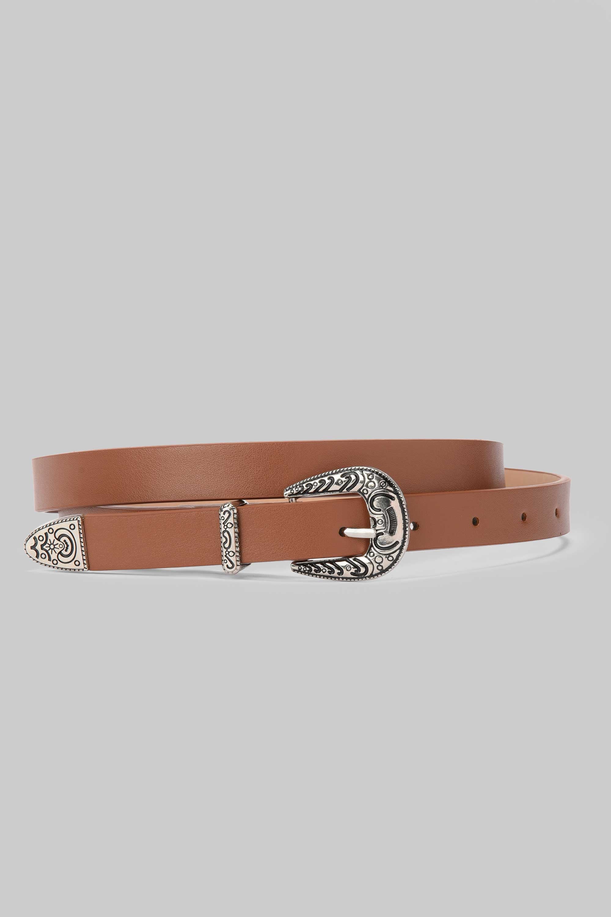Western Slim Belt – Honey Brown Belt CZBELT - Cizaro Jeans