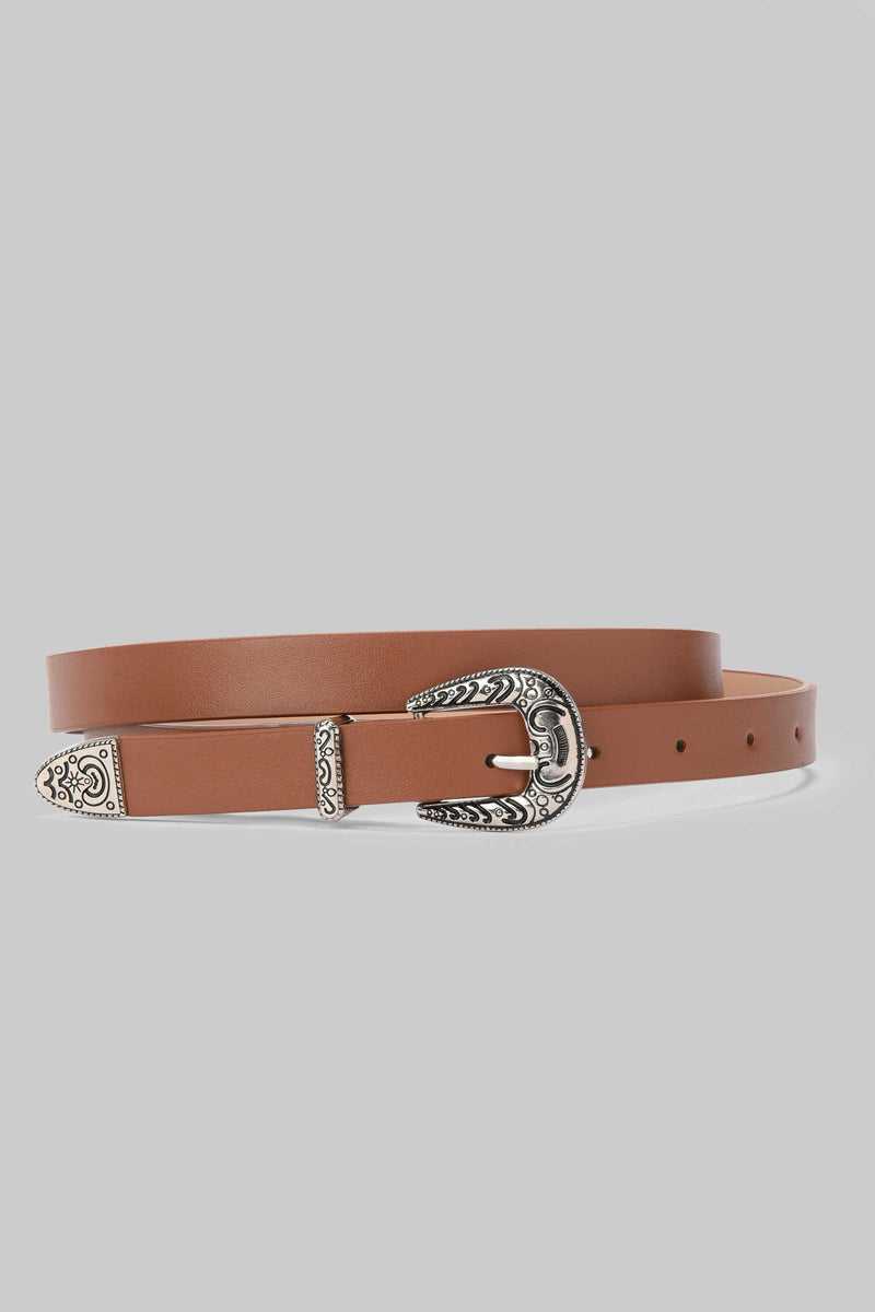 Western Slim Belt – Honey Brown Belt CZBELT - Cizaro Jeans