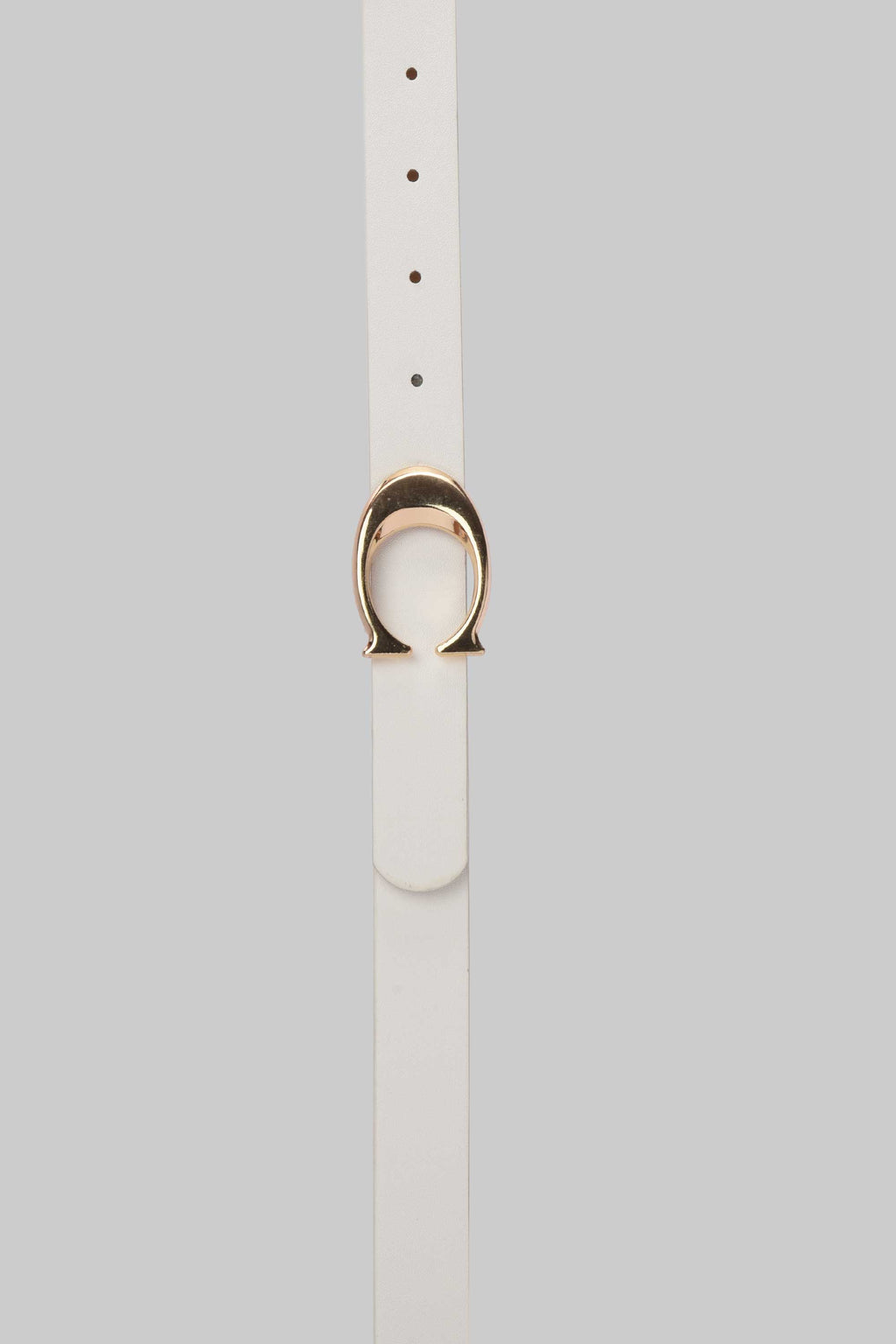 White Horseshoe Buckle Slim Belt belt CIZARO - Cizaro Jeans