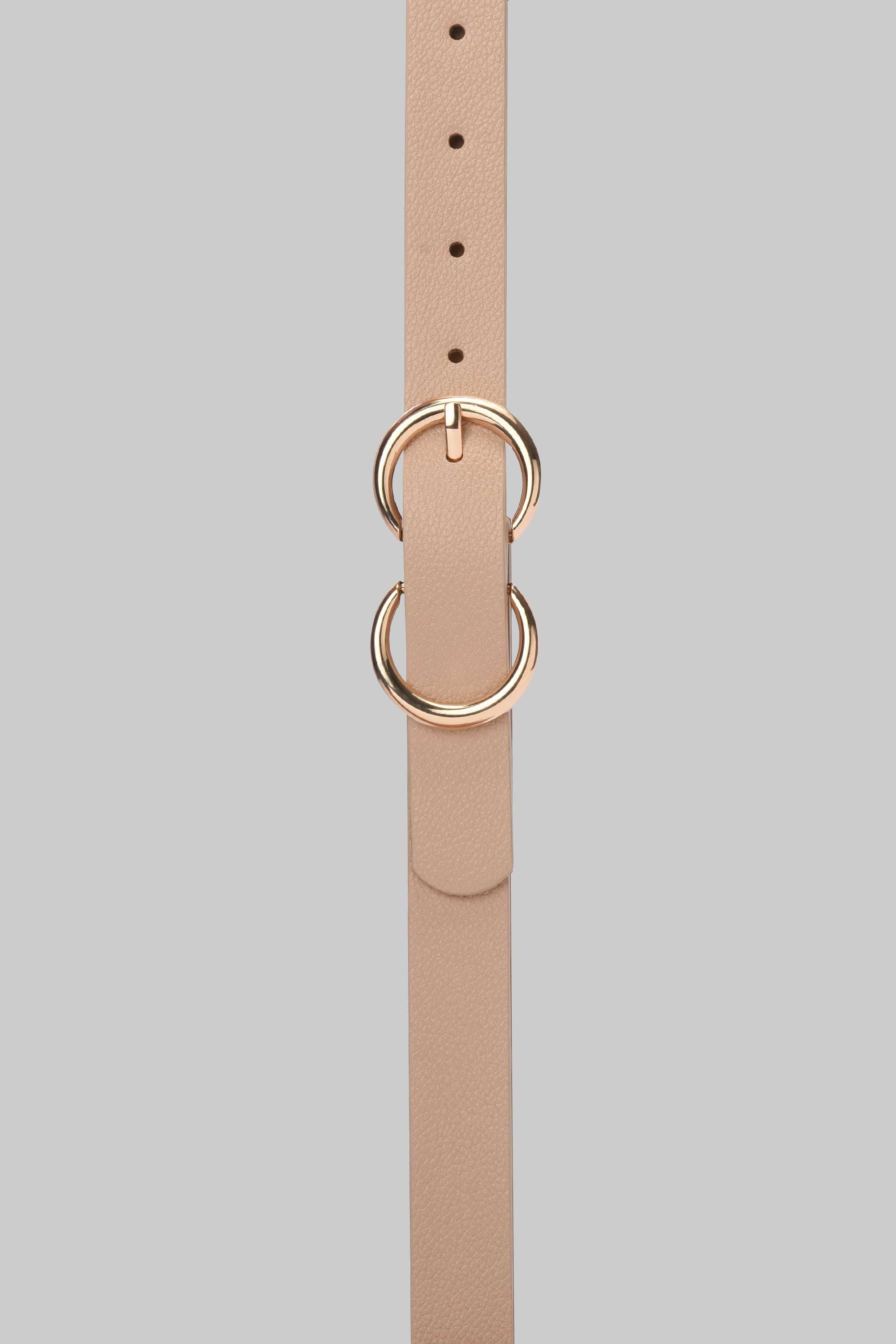 Beige Double Ring Belt belt CIZARO - Cizaro Jeans