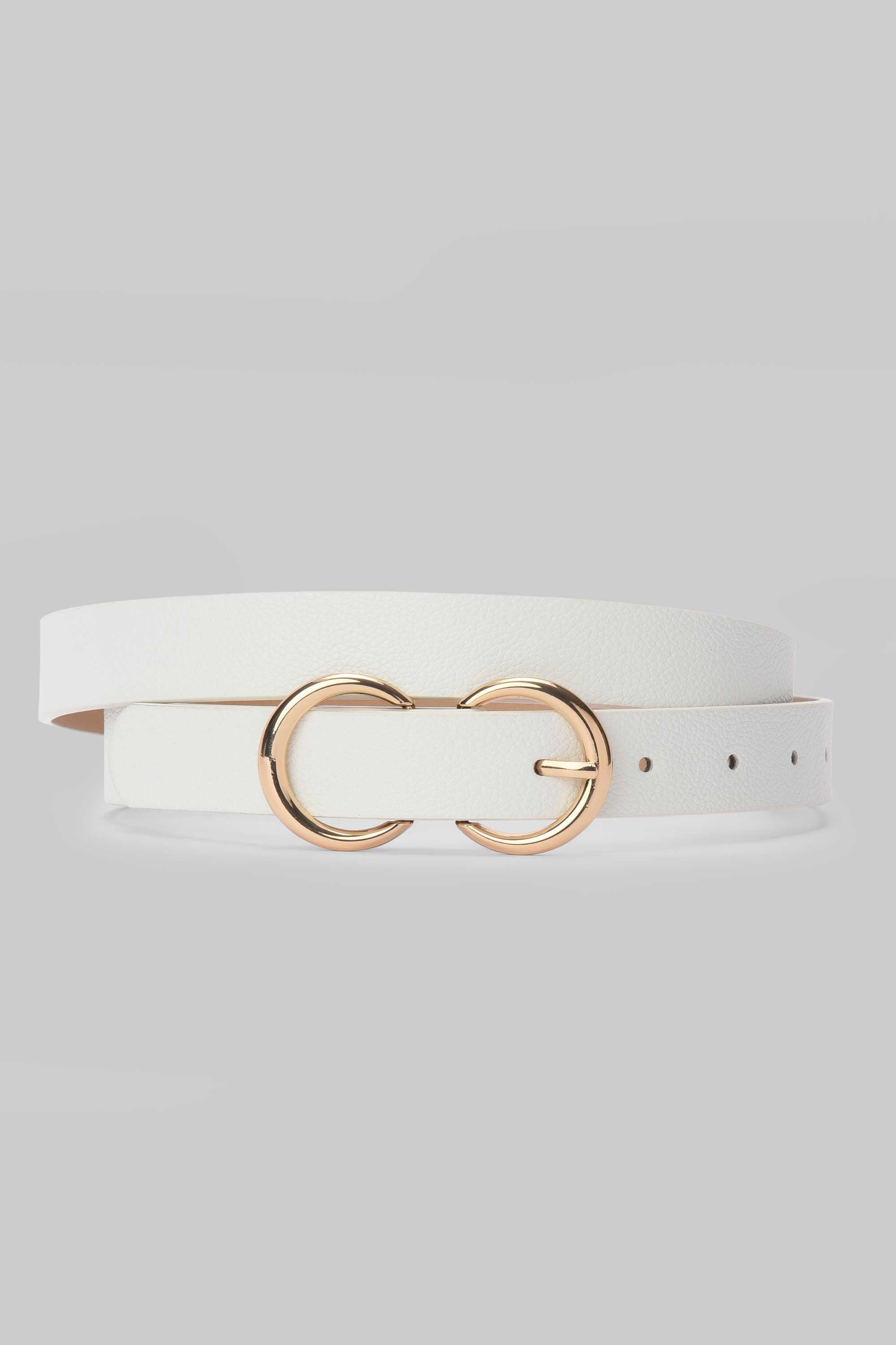 White Double Ring Belt belt CIZARO - Cizaro Jeans