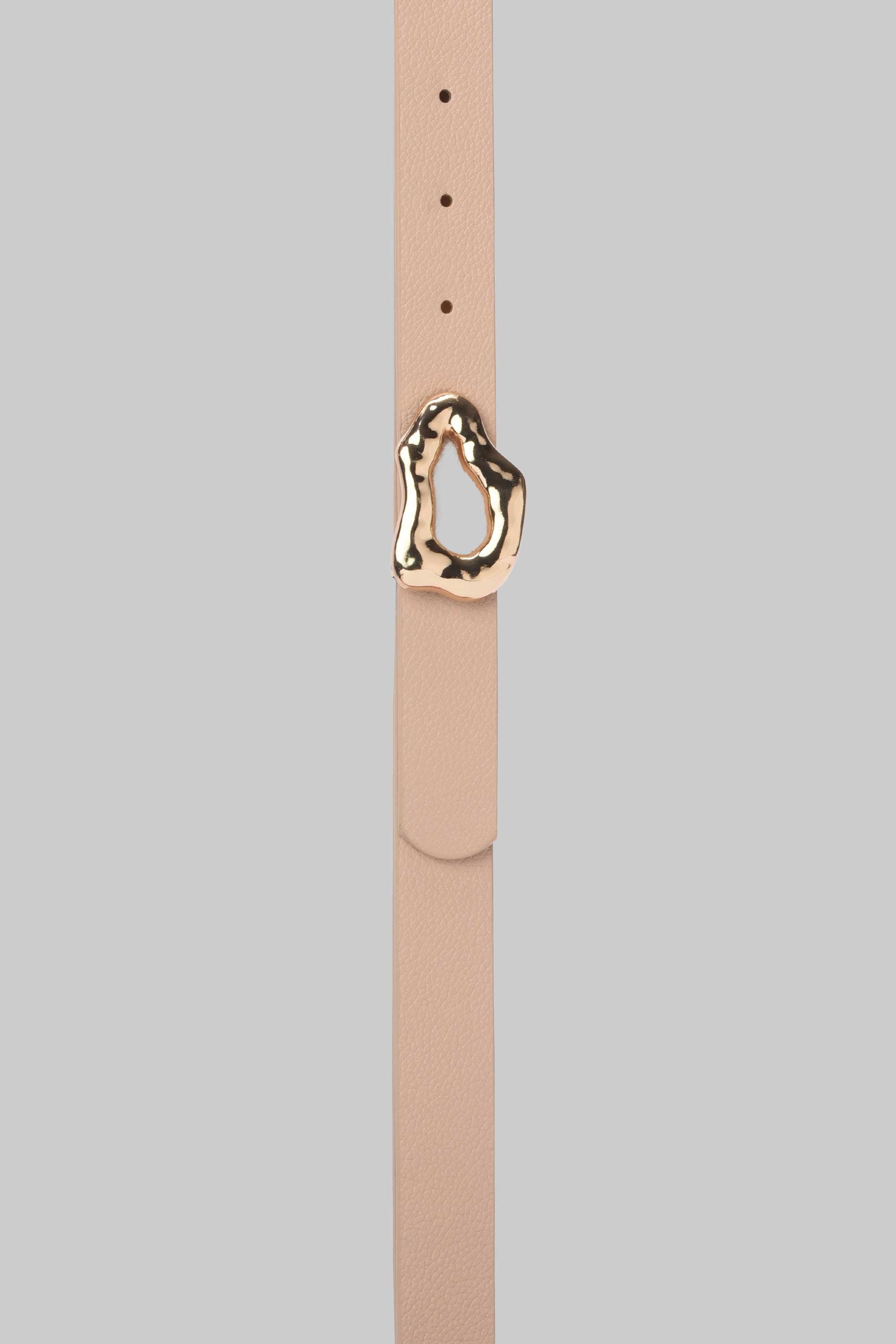 Beige Organic Gold Buckle Belt belt CIZARO - Cizaro Jeans