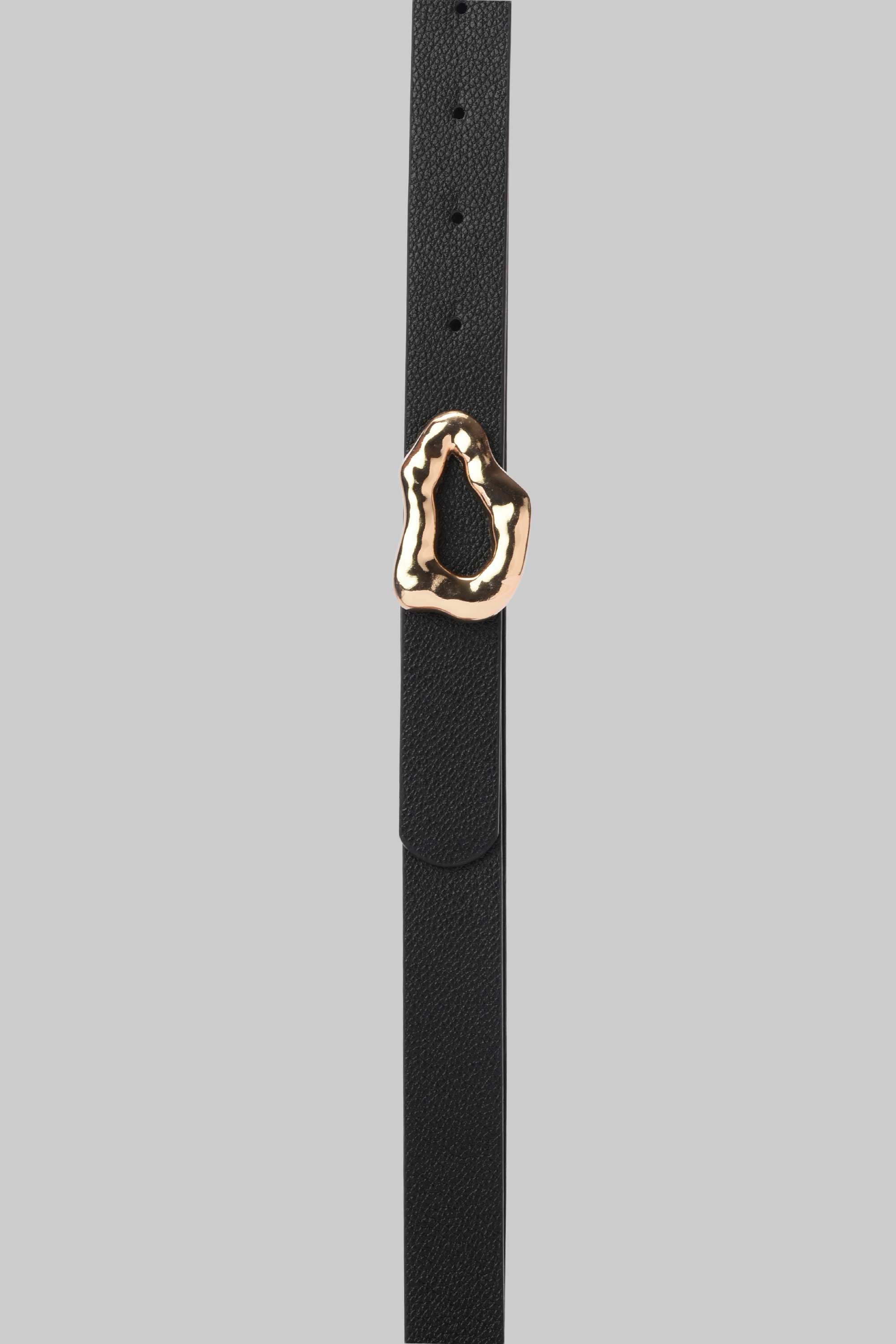 Black Organic Gold Buckle Belt