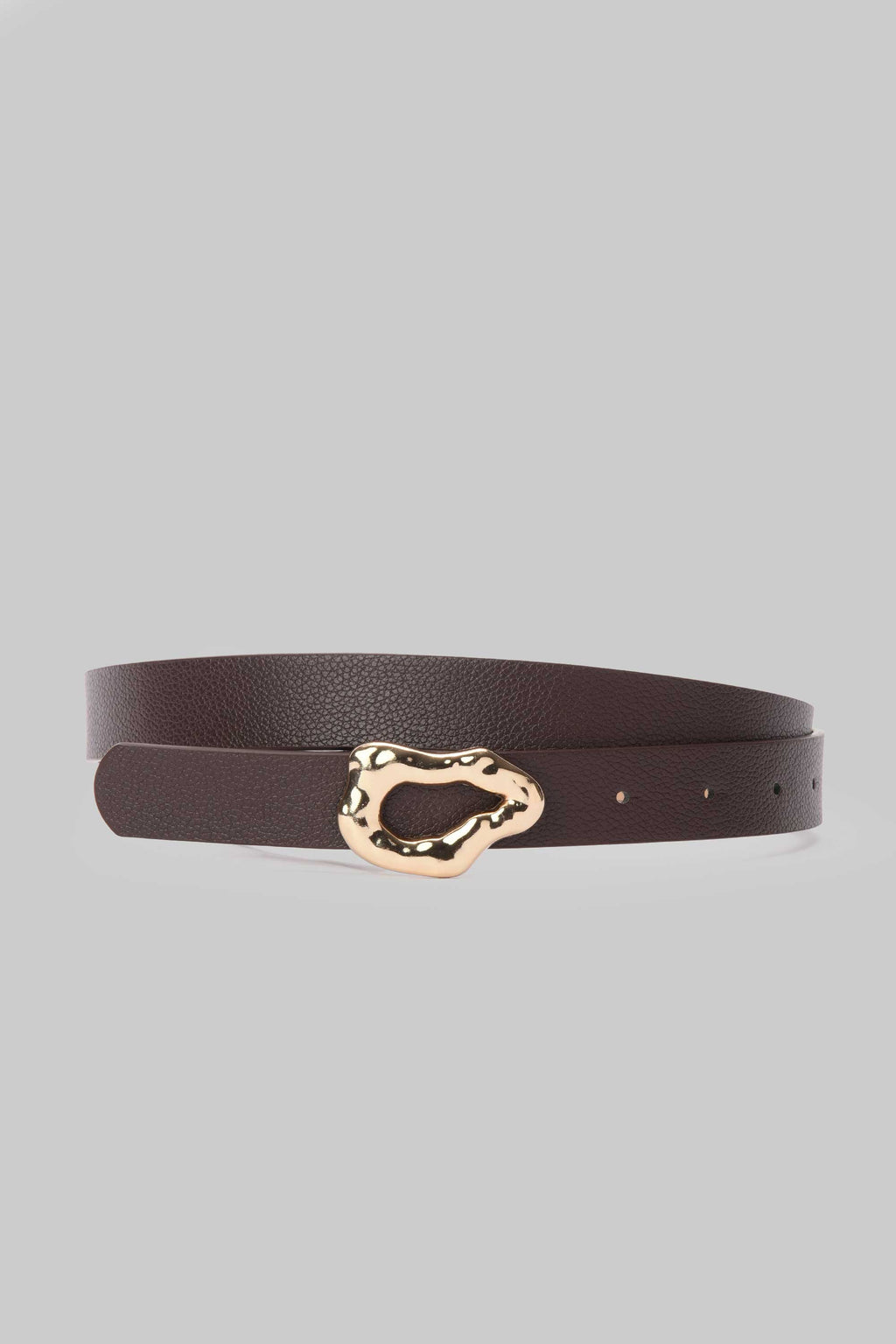 Chocolate Organic Gold Buckle Belt