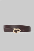 Chocolate Organic Gold Buckle Belt