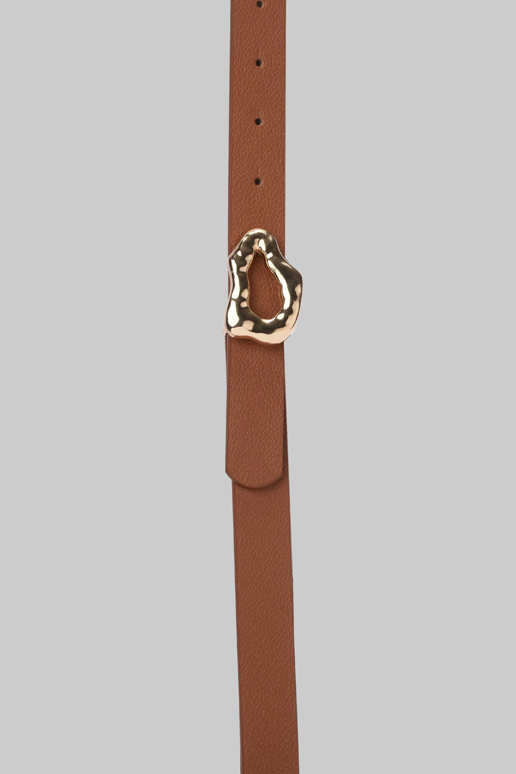 Honey Organic Gold Buckle Belt Belt CIZARO - Cizaro Jeans