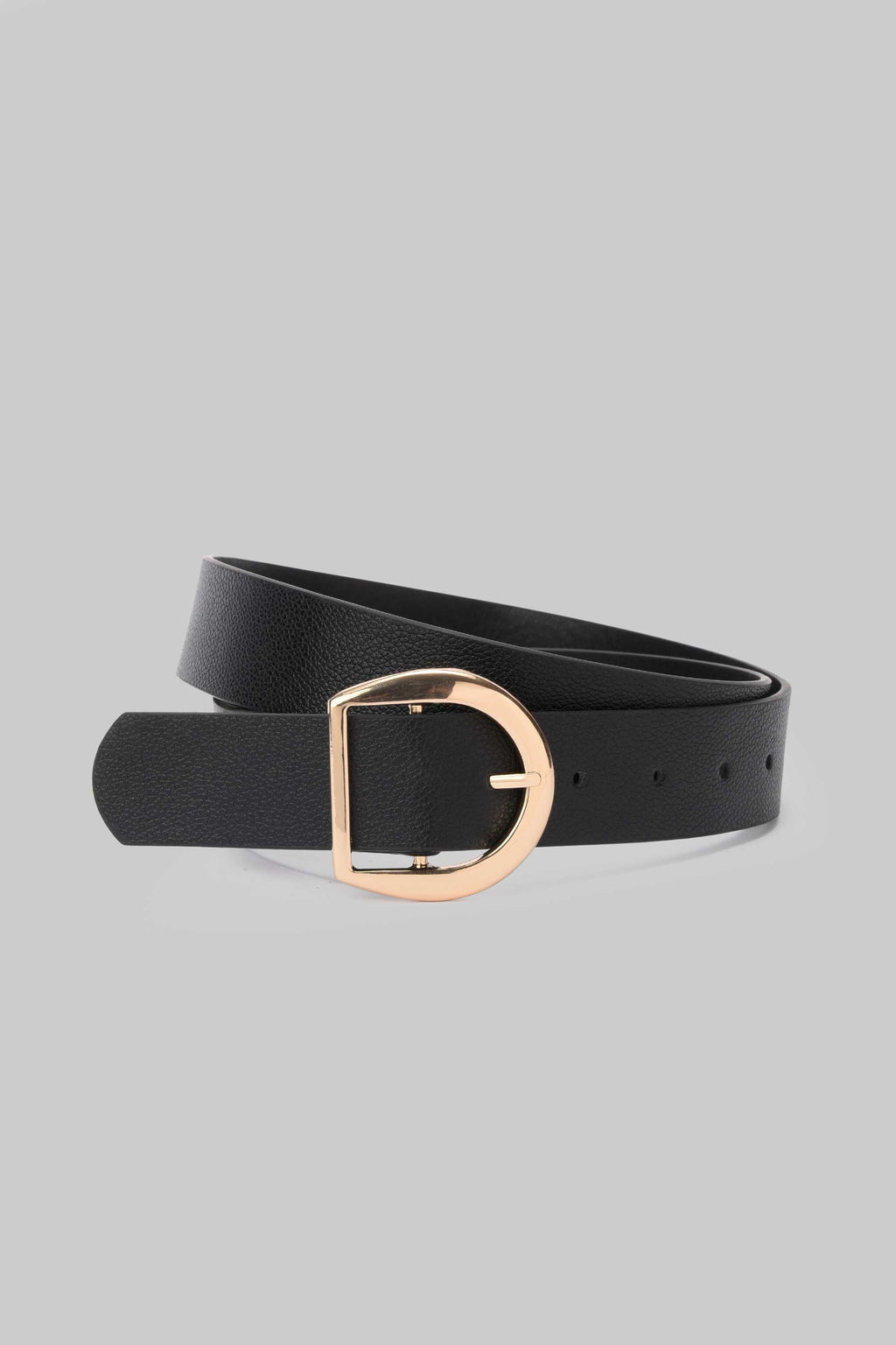 Black D Buckle Belt belt CZBELT - Cizaro Jeans
