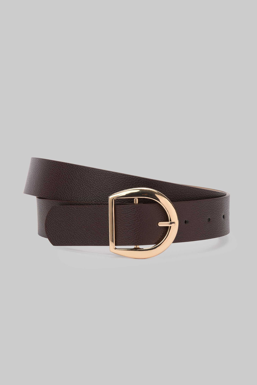 Chocolate D Buckle Slim Belt belt CZBELT - Cizaro Jeans