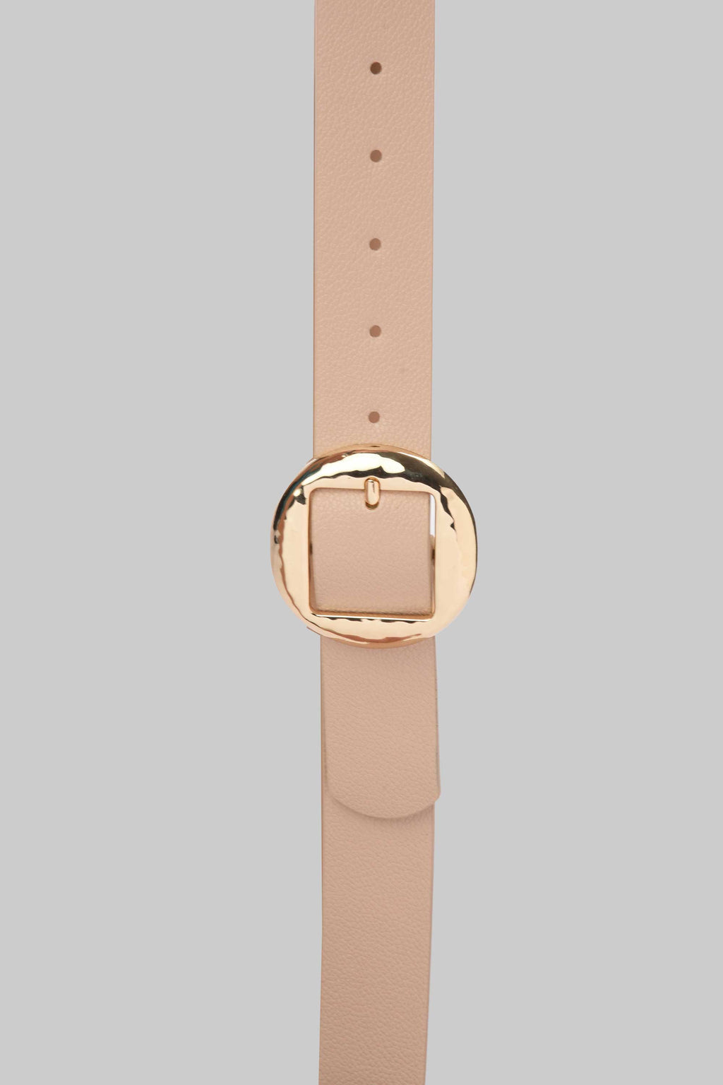 Beige Hammered Circle Buckle Belt belt CIZARO - Cizaro Jeans