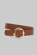 Honey Hammered Circle Buckle Belt belt CIZARO - Cizaro Jeans