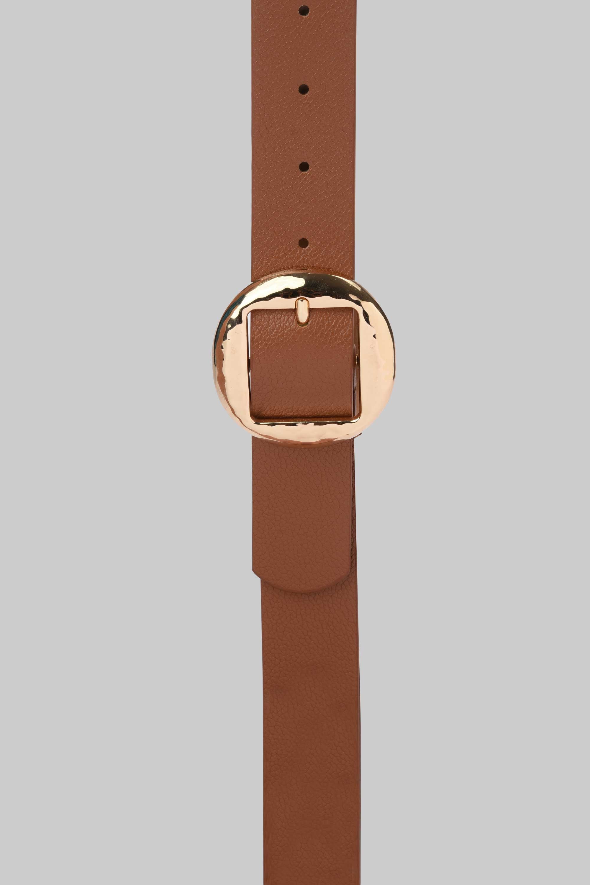 Honey Hammered Circle Buckle Belt belt CIZARO - Cizaro Jeans