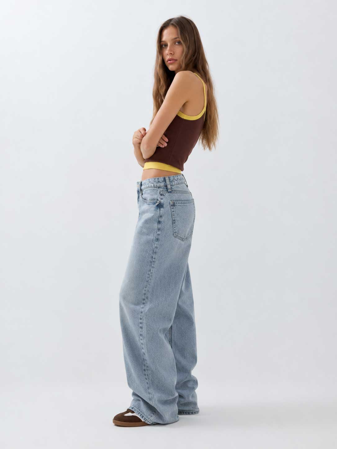 Baggy – High-Waist Flex Waist Light Acid Blue Jeans