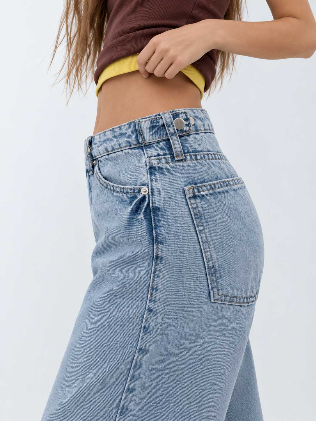 Baggy – High-Waist Flex Waist Light Acid Blue Jeans
