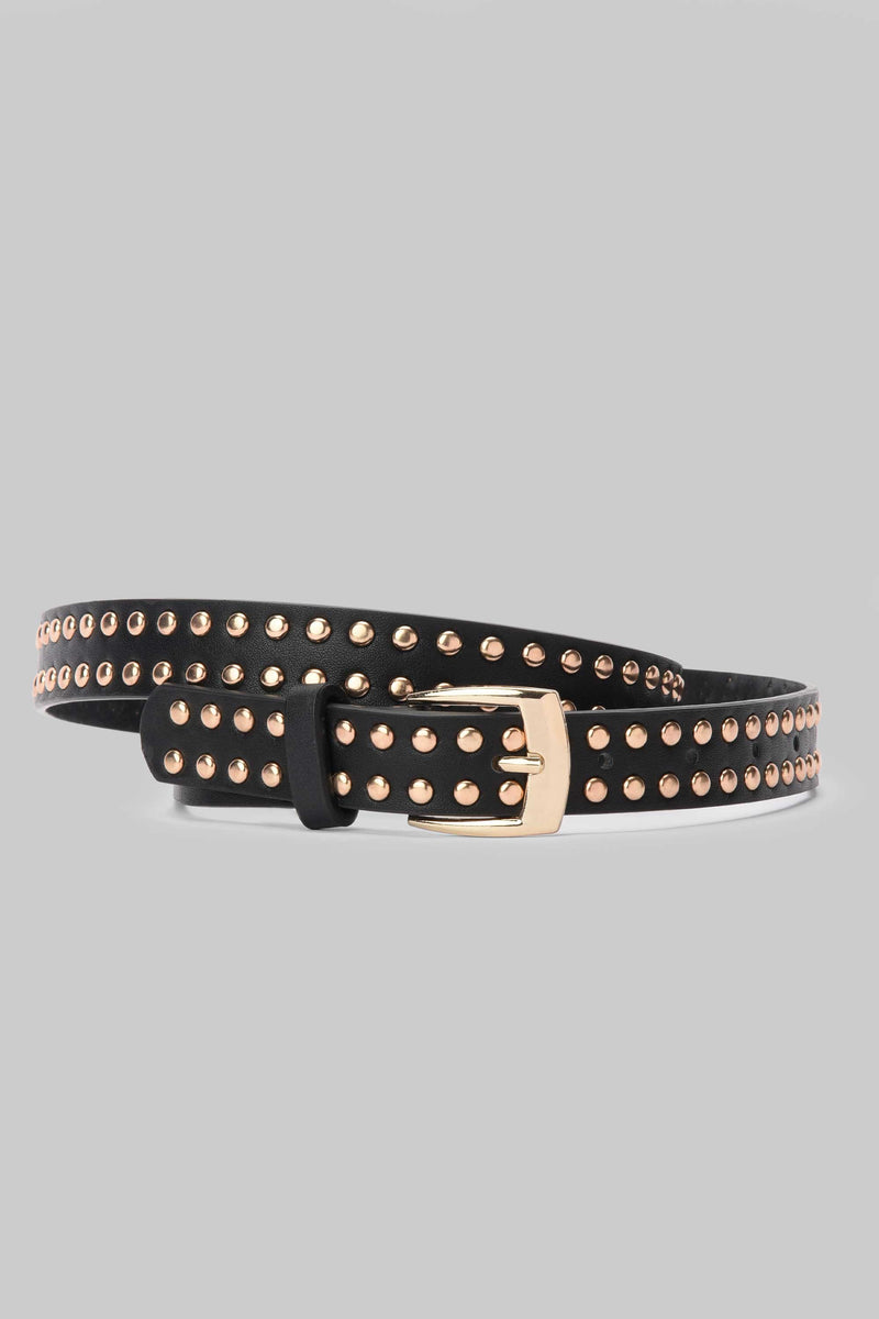 Black Gold Studded Belt belt CIZARO - Cizaro Jeans