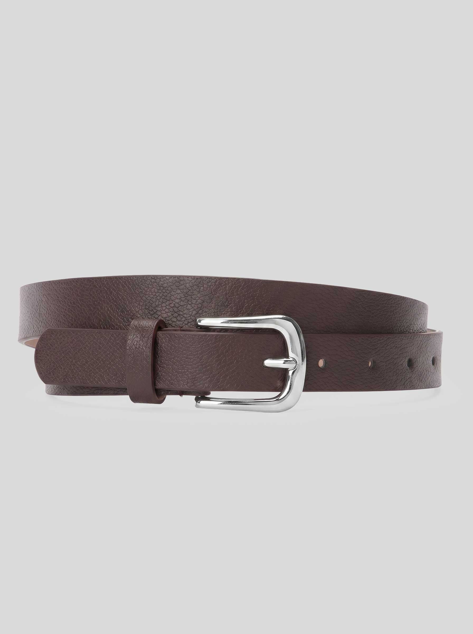 Chocolate Classic Silver Buckle Belt belt CZBELT - Cizaro Jeans