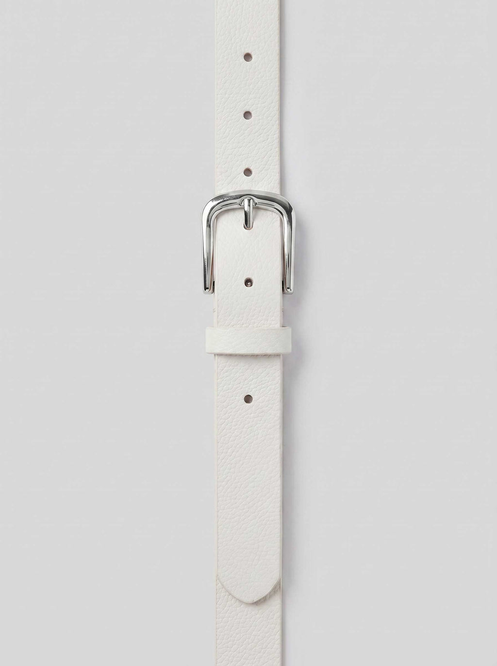 White Classic Silver Buckle Belt belt CZBELT - Cizaro Jeans