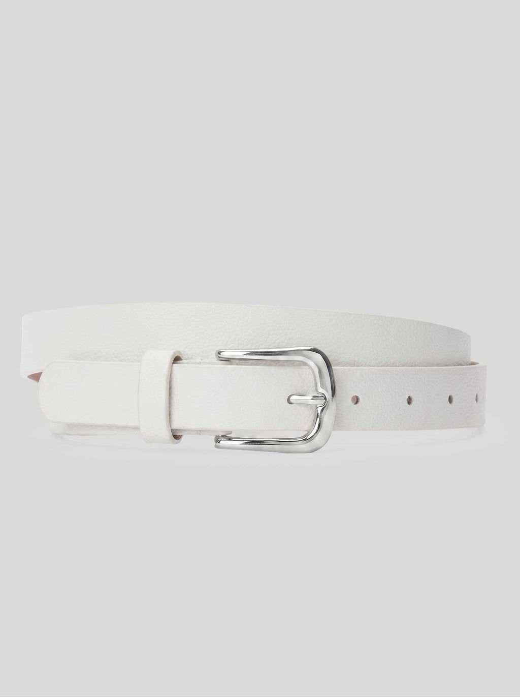 White Classic Silver Buckle Belt belt CZBELT - Cizaro Jeans