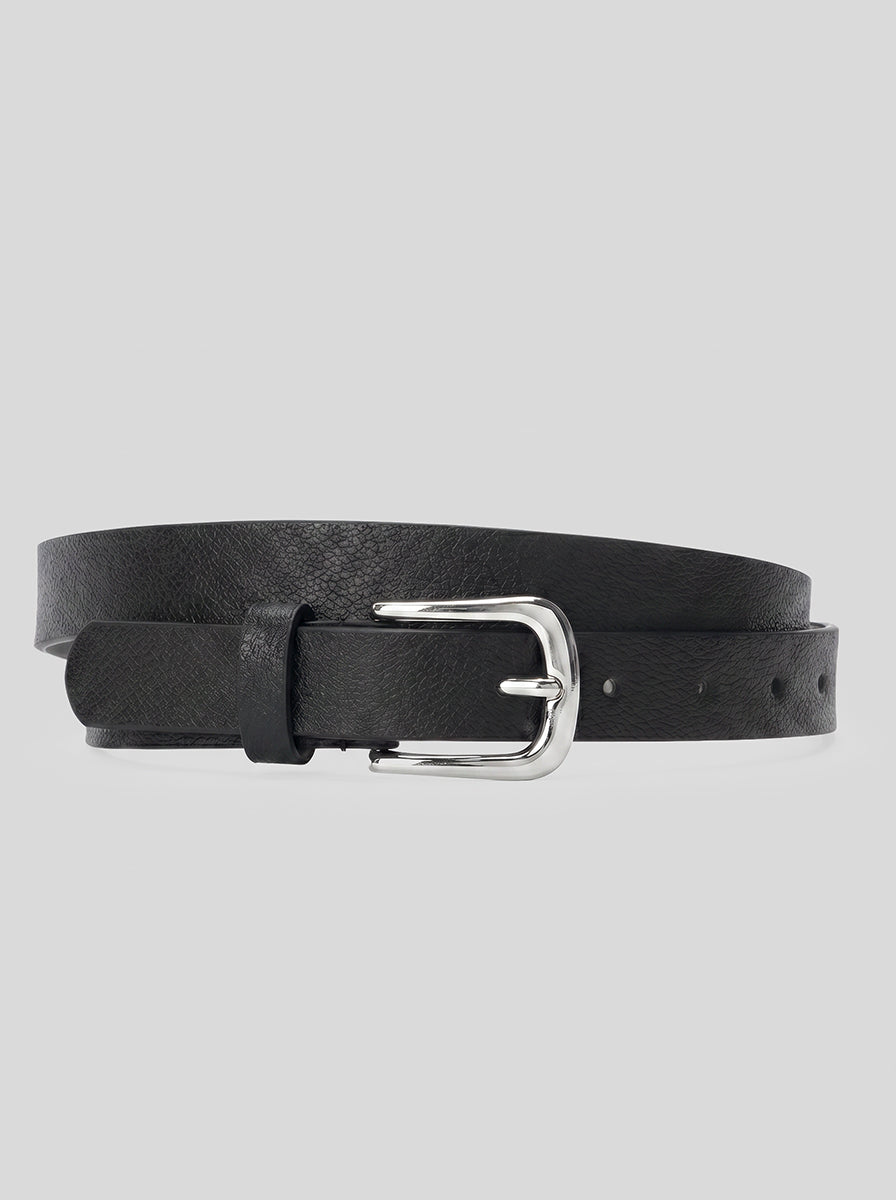 Black Classic Silver Buckle Belt belt CZBELT - Cizaro Jeans