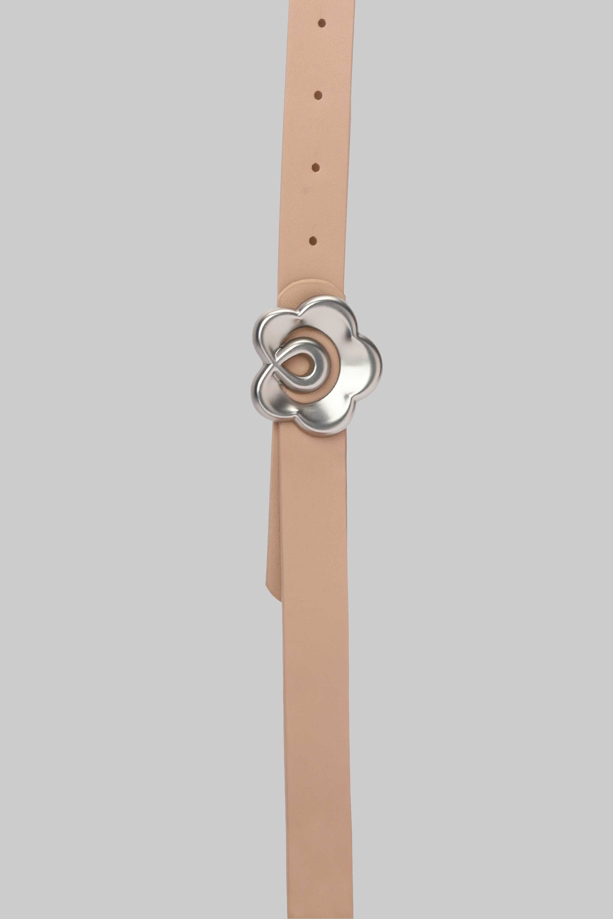 Beige Floral Buckle Belt belt CZBELT - Cizaro Jeans