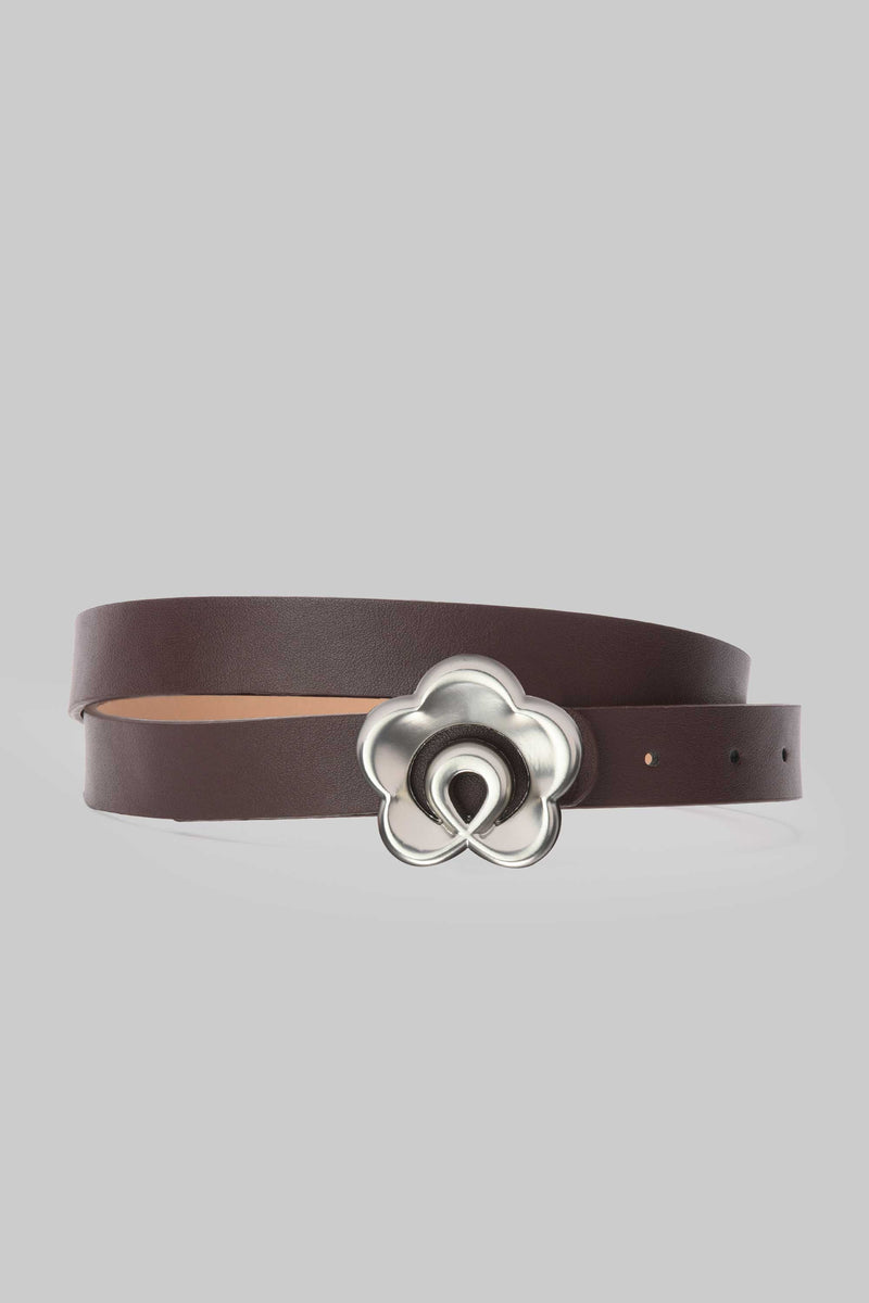Chocolate Floral Buckle Belt belt CZBELT - Cizaro Jeans
