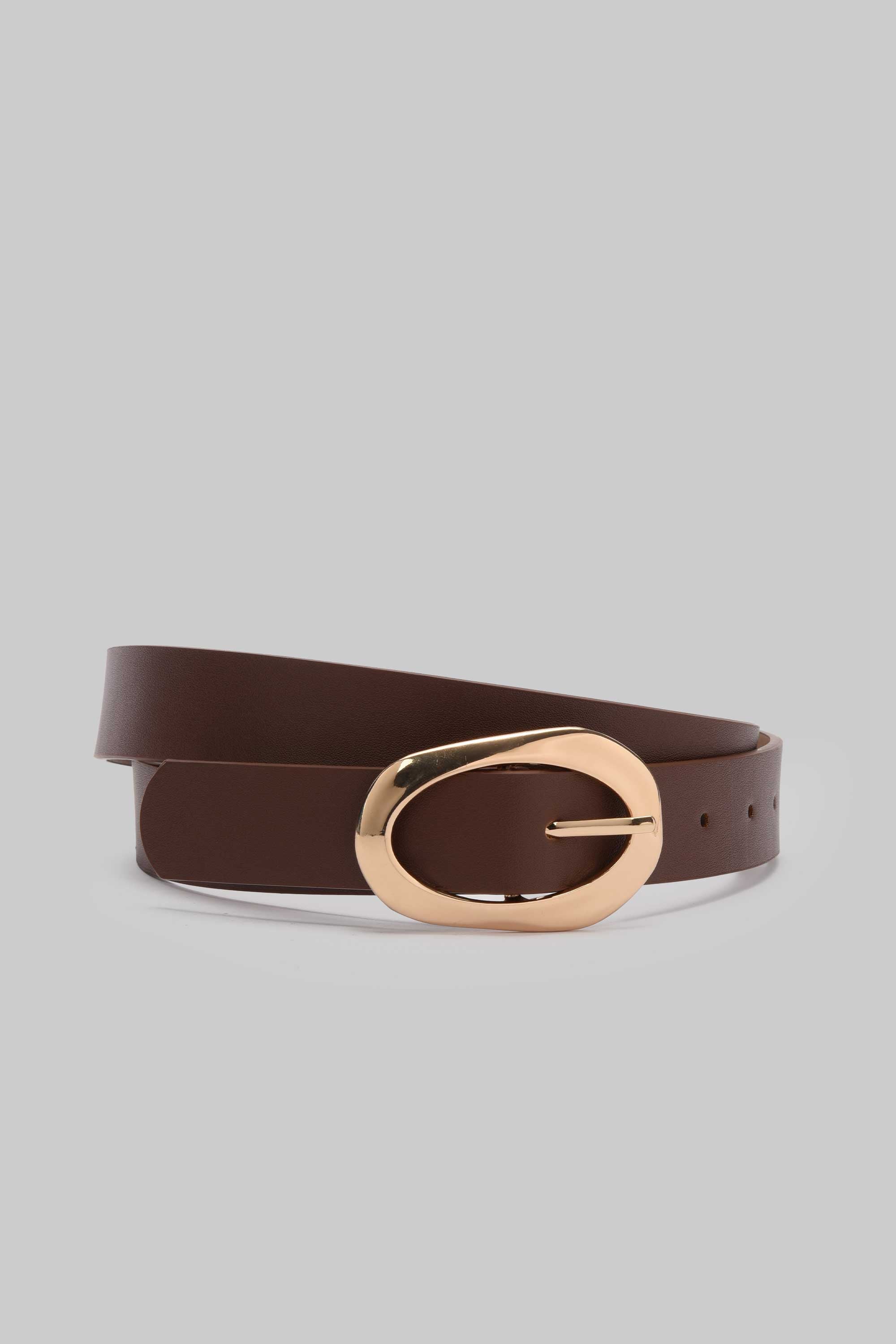Chocolate Organic Oval Buckle Belt