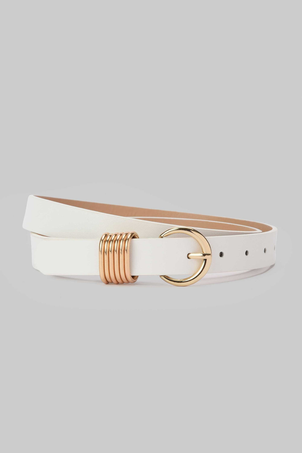 White Ring Accent Slim Belt belt CIZARO - Cizaro Jeans