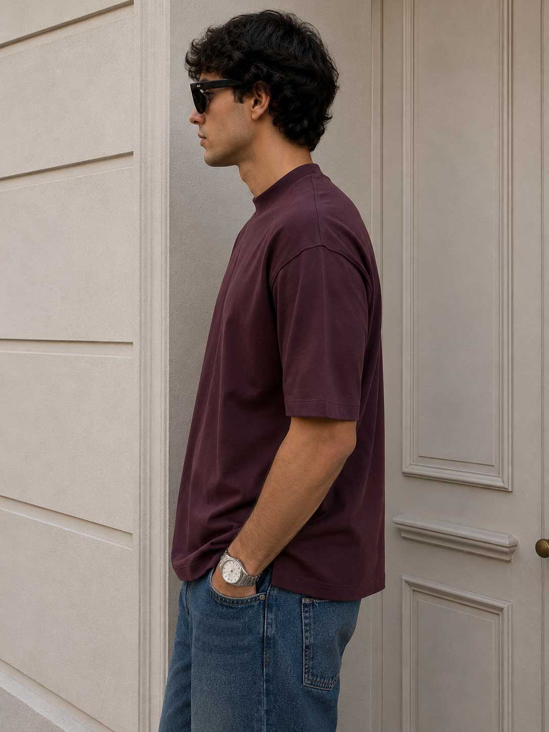 Relaxed Fit T-Shirt – Burgundy