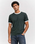 Regular Fit Ringer T-Shirt – Midnight Green T-shirt CIZARO - Cizaro Jeans