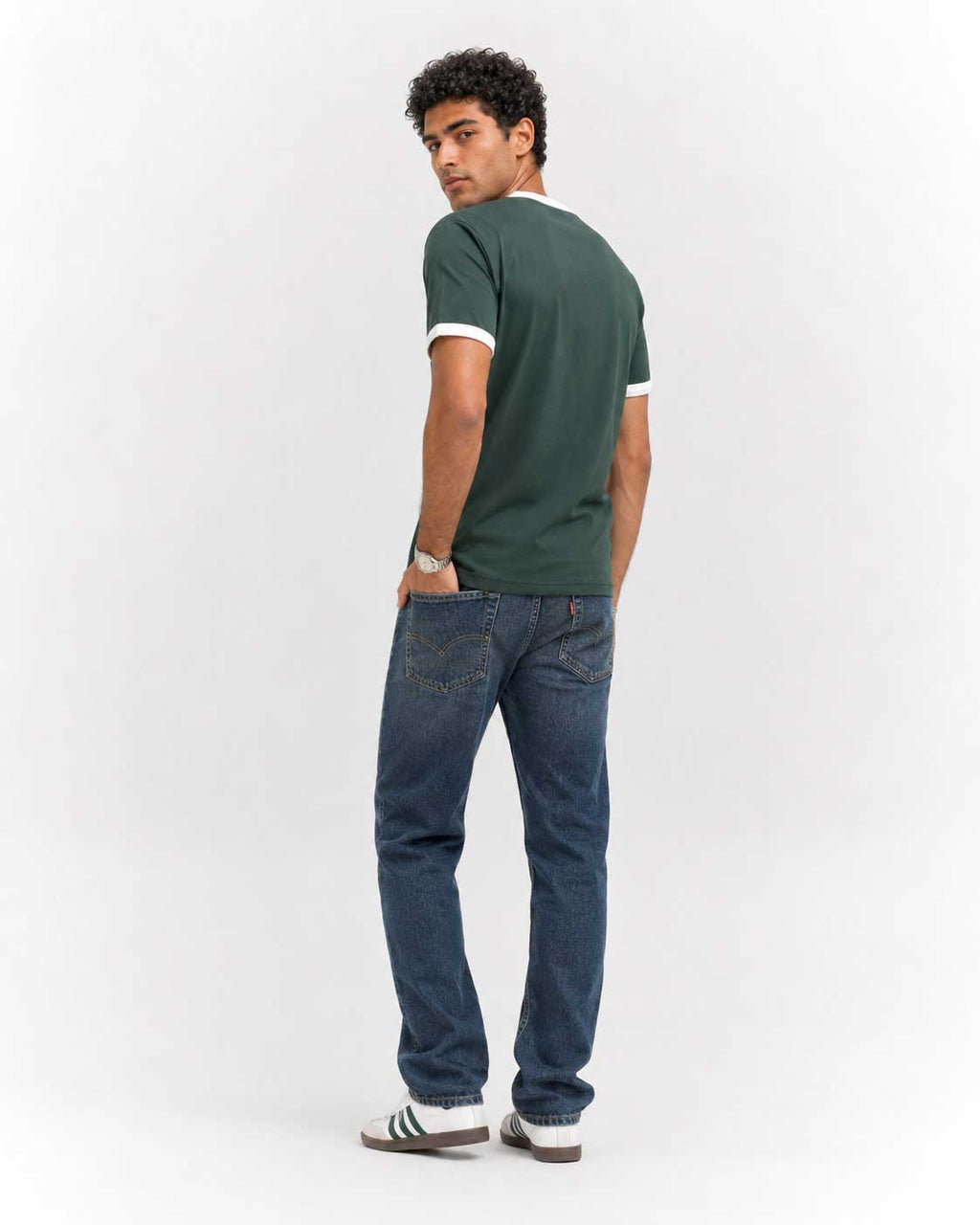 Regular Fit Ringer T-Shirt – Midnight Green T-shirt CIZARO - Cizaro Jeans