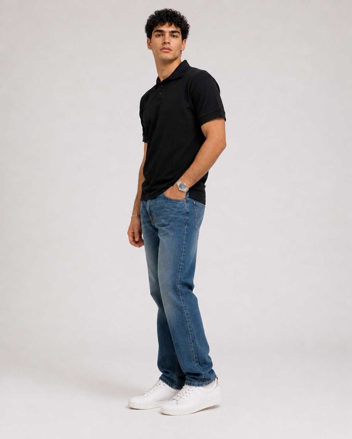 Regular Fit Polo Shirt – Black shirt CIZARO - Cizaro Jeans
