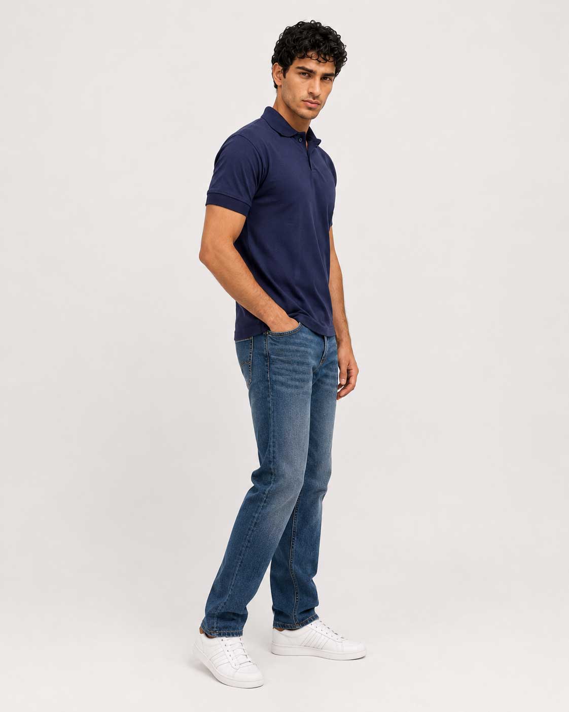 Regular Fit Polo Shirt – Navy shirt CIZARO - Cizaro Jeans