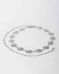 Silver Turquoise Disc Chain Belt