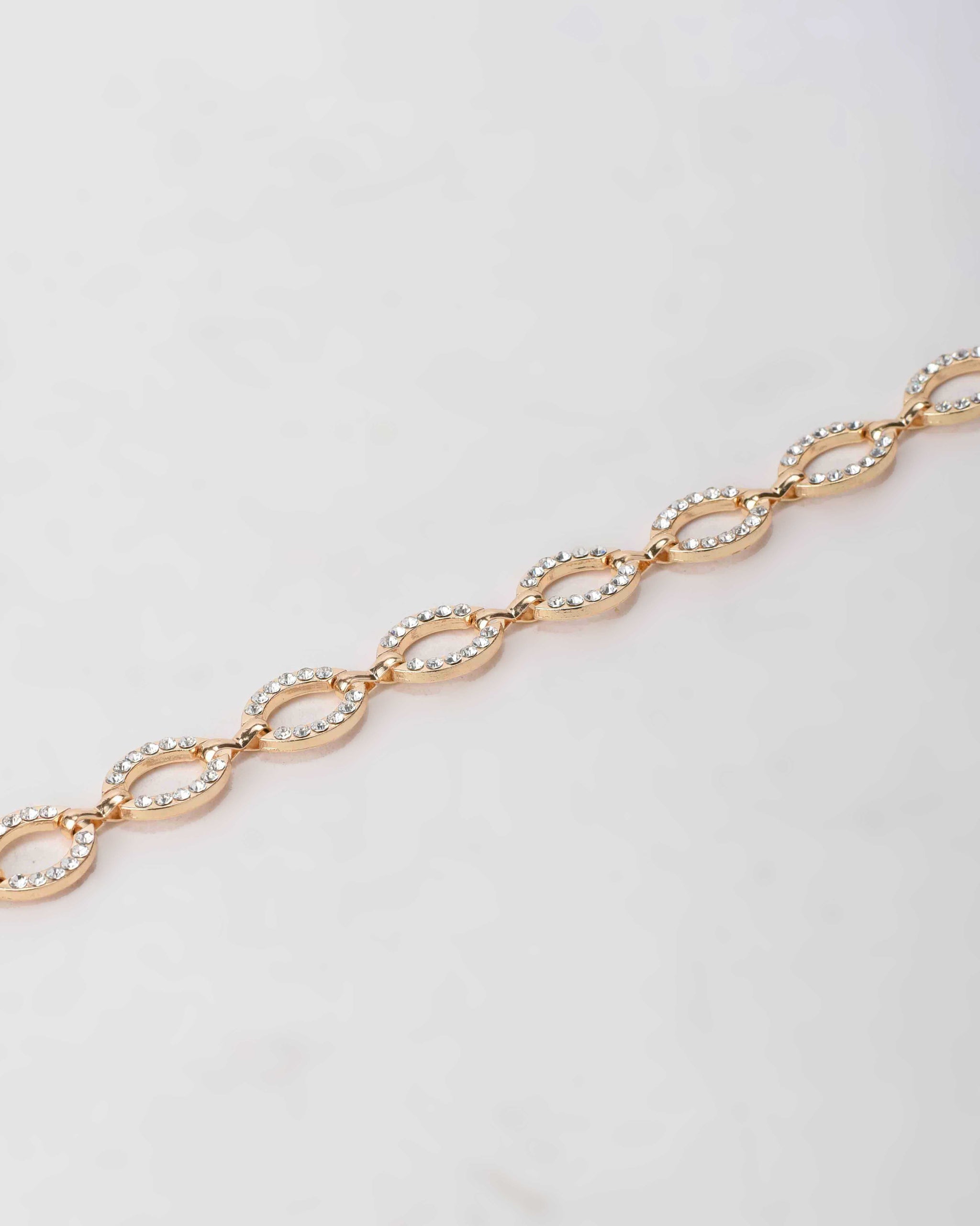 Gold Crystal Link Chain Belt Gold Crystal CZBELT - Cizaro Jeans