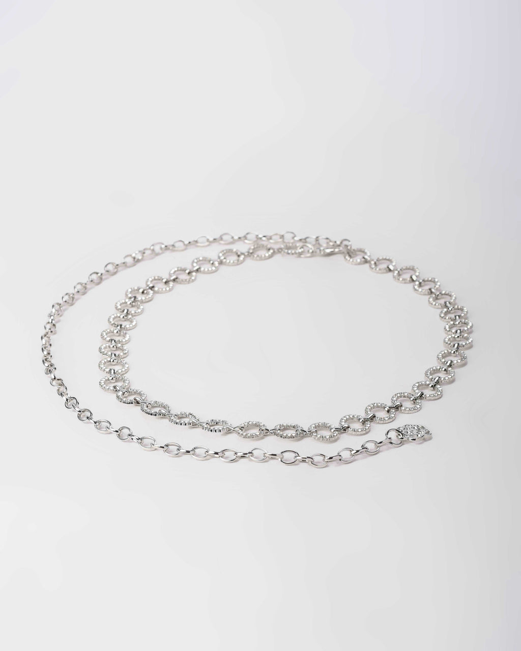 Crystal Link Chain Belt – Silver