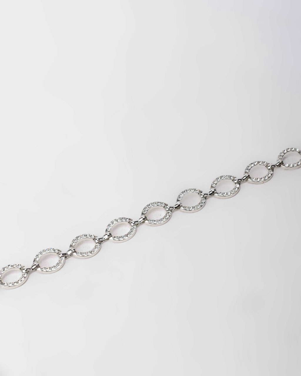 Crystal Link Chain Belt – Silver