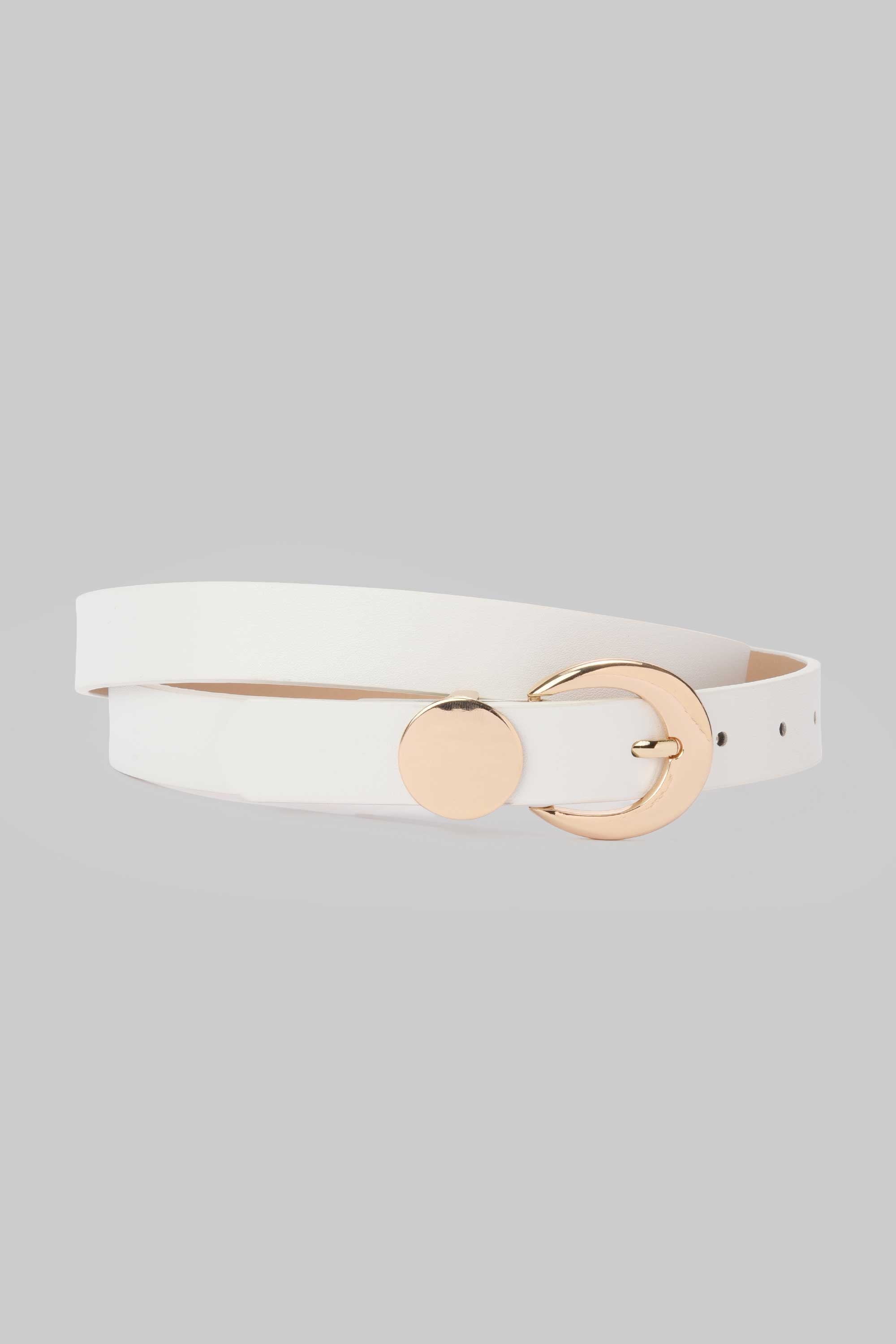 White Gold Accent Minimal Belt belt CIZARO - Cizaro Jeans