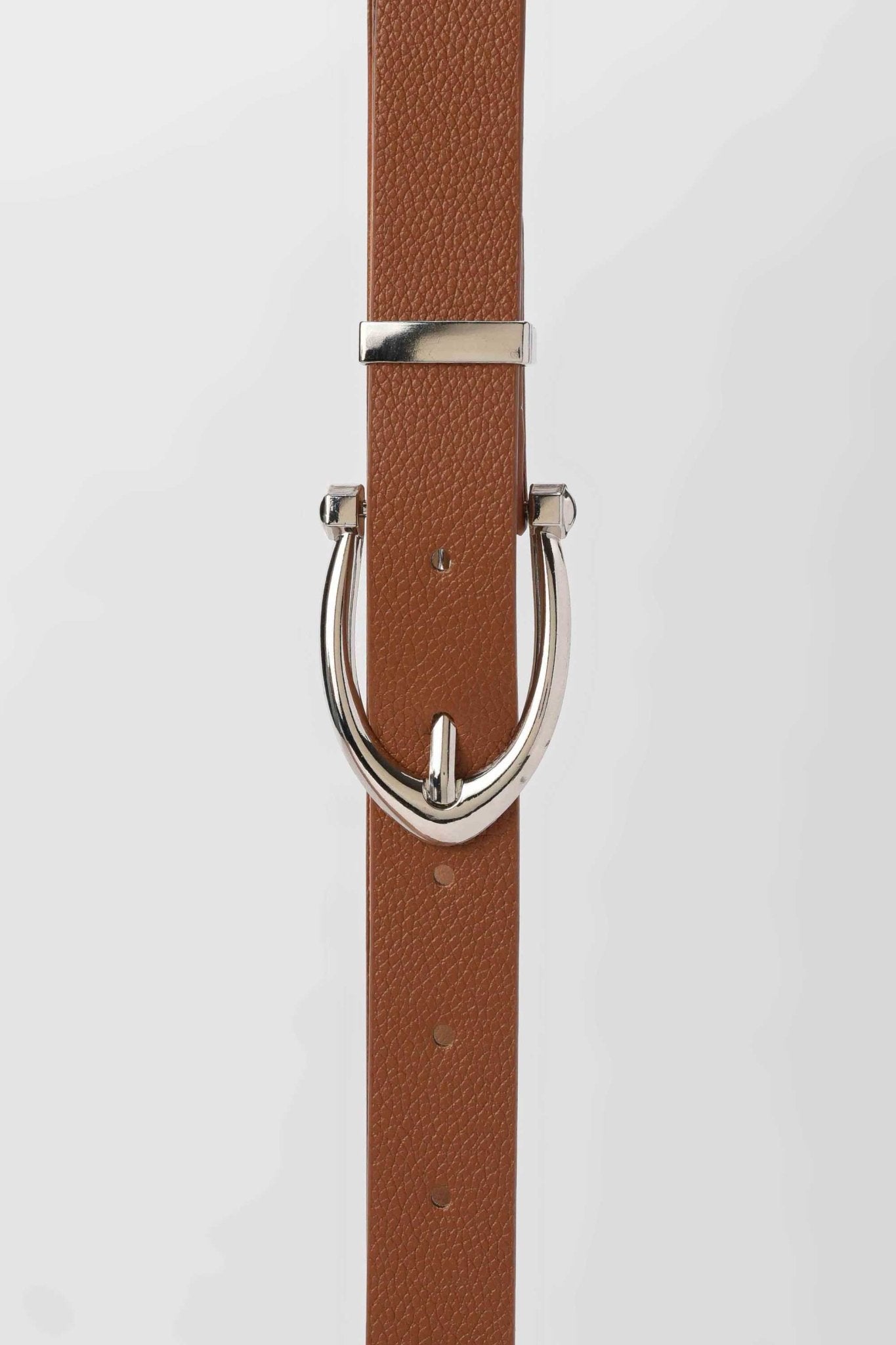 Belt | Tan Textured Belt with Curved Silver Buckle – Everyday Essential Belt - Acc CZBELT - Cizaro Jeans