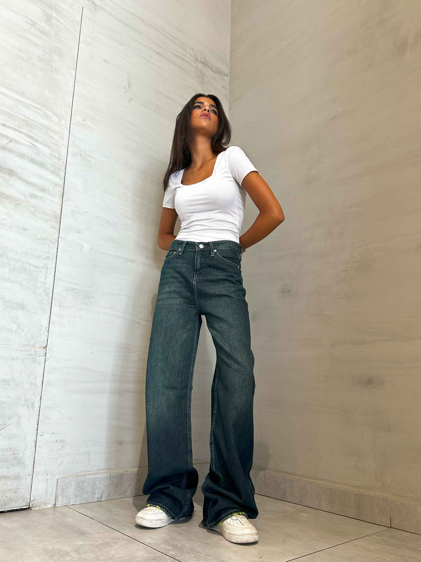 Baggy - Dark Vintage Blue Green. Baggy CIZARO    - Cizaro Jeans