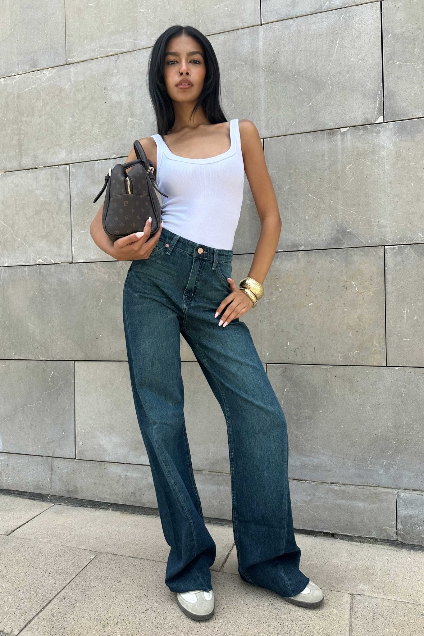 Super Baggy - High-Waist Deep Vintage Blue Jeans Super Baggy CIZARO - Cizaro Jeans